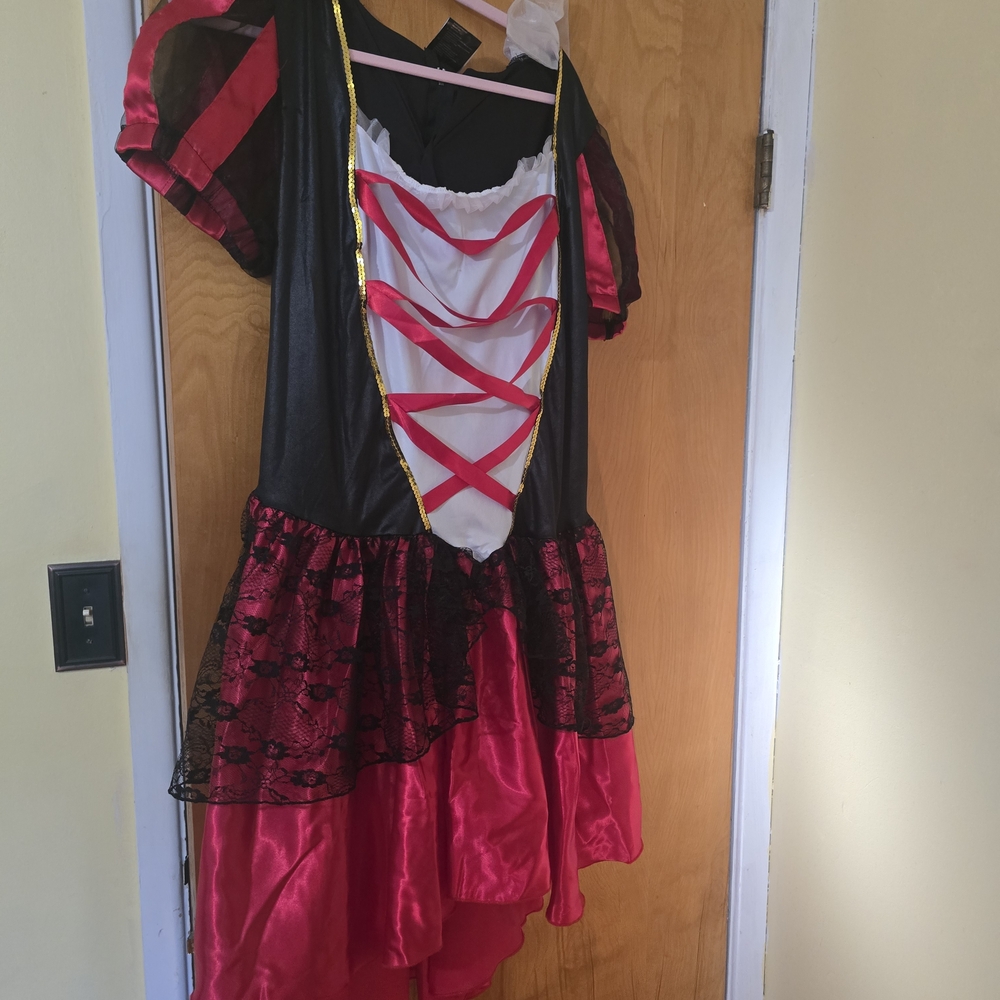 Womens plus size pirate/queen of hearts Costume - Black and Red